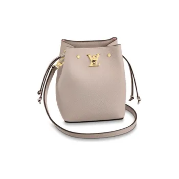 LOUIS VUITTON Grain Calfskin Bucket Bags Crossbody Bag, Shoulder Bag Women's Pink Gray