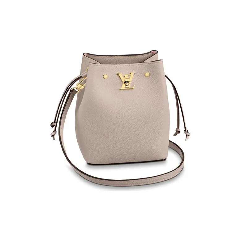 LOUIS VUITTON Grain Calfskin Bucket Bags Crossbody Bag, Shoulder Bag Women's Pink Gray-0