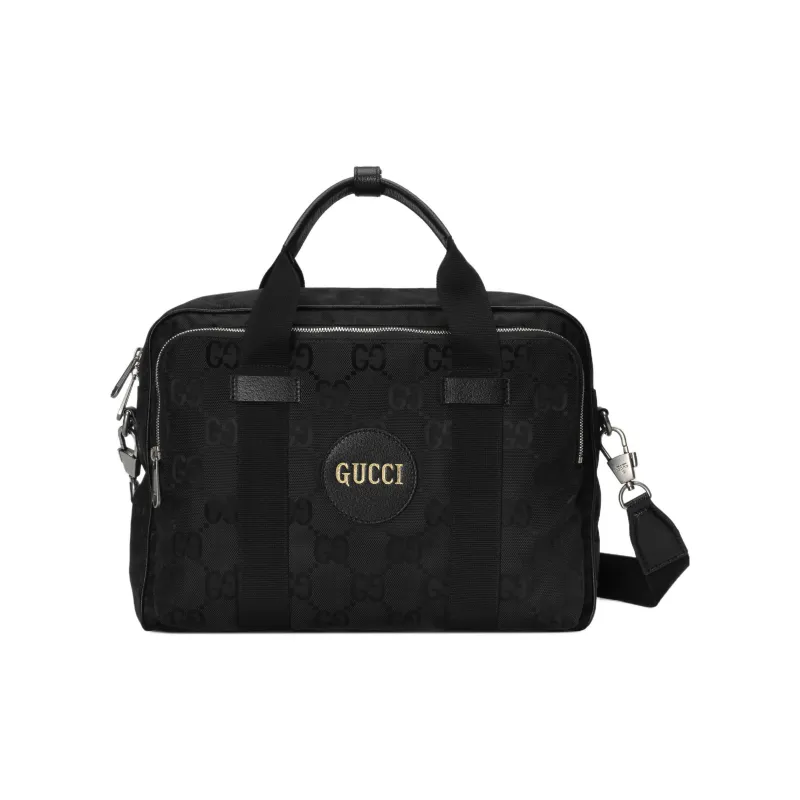 GUCCI Off The Grid Nylon Briefcase, Portable Crossbody Bag, Shoulder Bag Men's Black-0