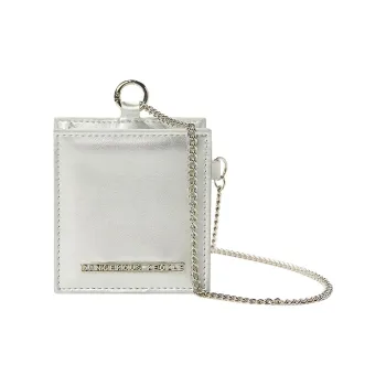 DANGEROUSPEOPLE Leather Small Square Bag Crossbody Bags Mini Unisex Silver/Black
