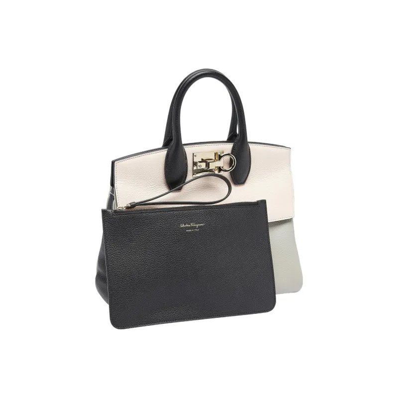 FERRAGAMO Studio Collection Cow Leather Crossbody One Shoulder Handbags Small Size Women's Light Gray-2