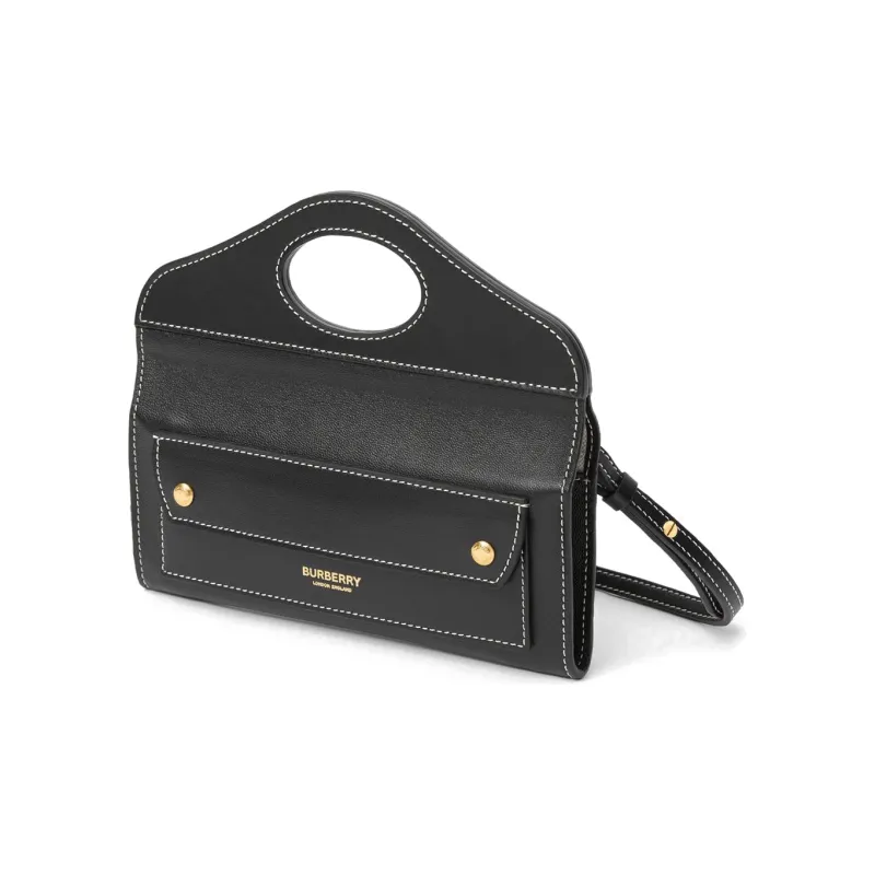 Burberry Pocket Bag Sheepskin Tote Bag Shopping Bag Handbag Shoulder Bag Crossbody Bag Clutch Mini Unisex Black-2