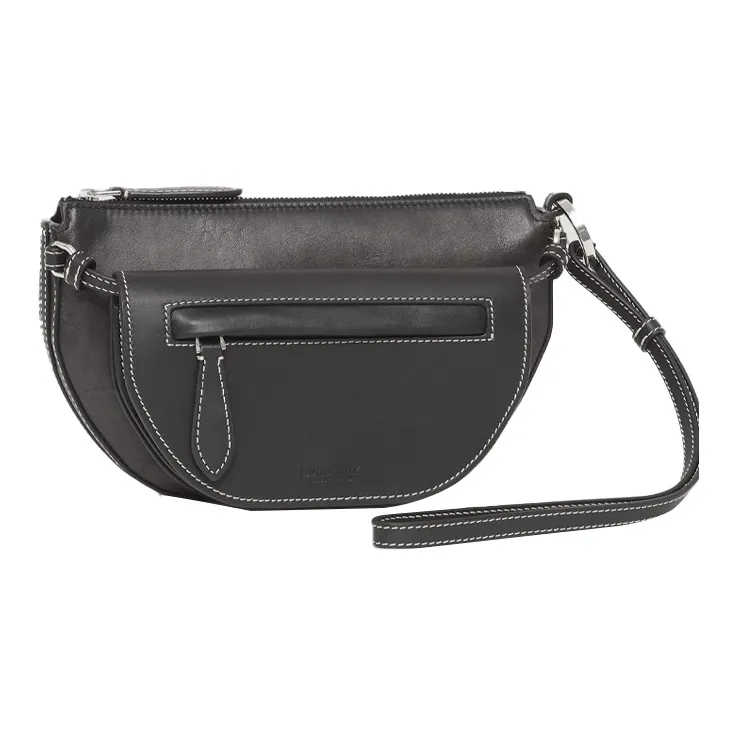 Burberry Olympia Leather Shoulder Bag Crescent Bag Handheld Handbag Shoulder Bag Crossbody Bag Mini Women's Black-3