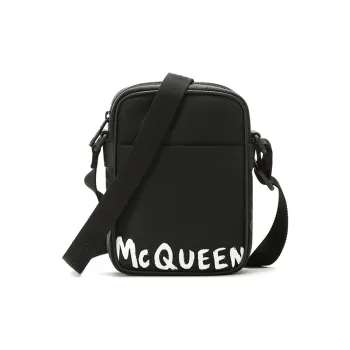 Alexander McQueen Fabric Messenger Bag, Crossbody Bag, Shoulder Bag Men's Black