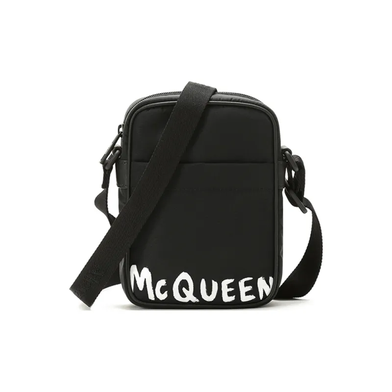 Alexander McQueen Fabric Messenger Bag, Crossbody Bag, Shoulder Bag Men's Black-0