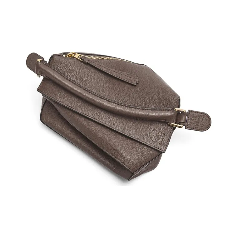 LOEWE Puzzle Goatskin Geometric Bag Handbag Shoulder Bag Crossbody Bag Regular Women's Taupe-4