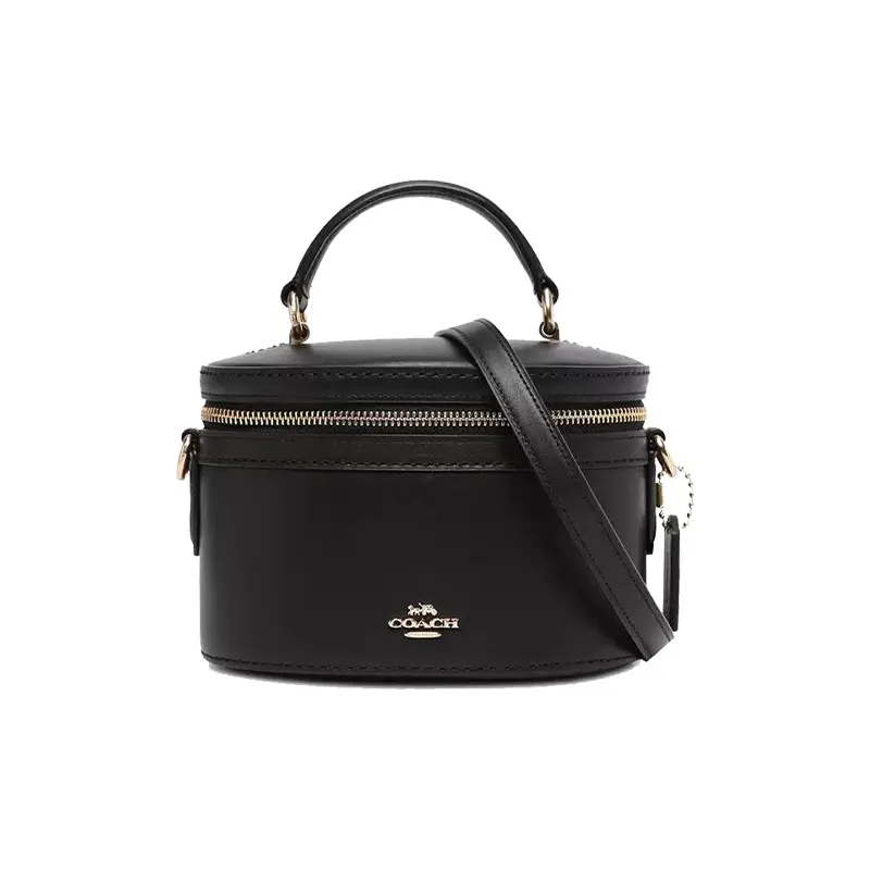 COACH Trail Cow Leather Box Bag, Handbag, Shoulder Bag Small Size Women's Black-0