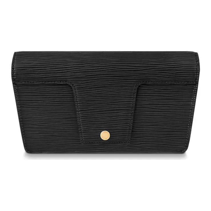 LOUIS VUITTON Padlock On Strap Cow Leather Handbag Women's Black-3