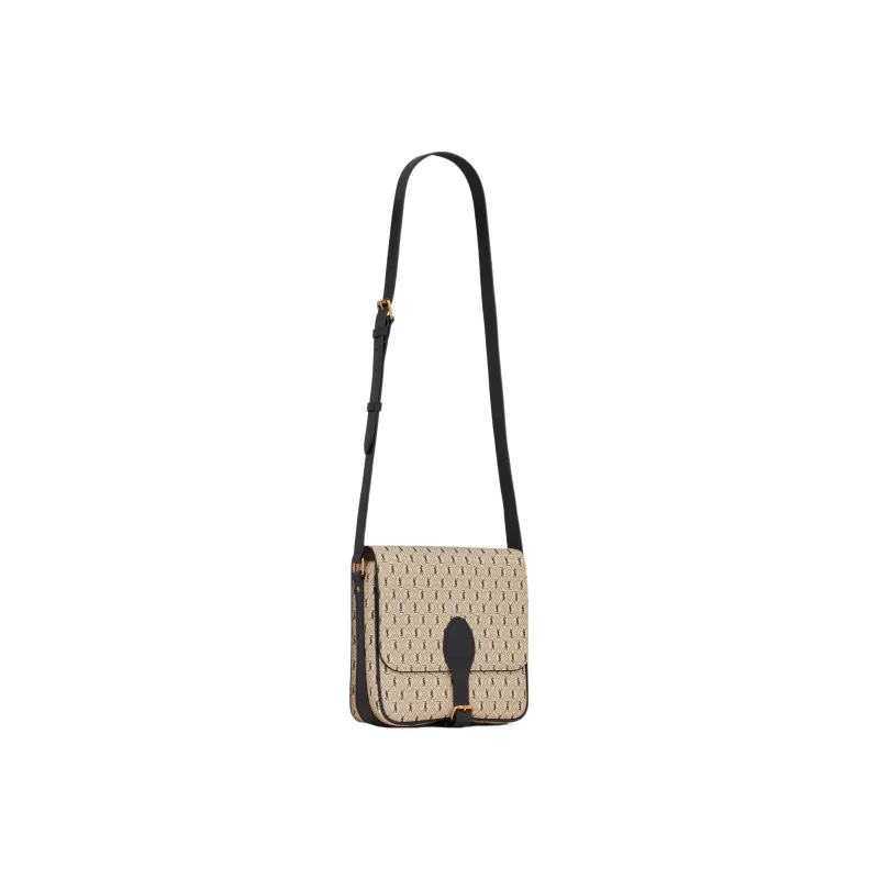 SAINT LAURENT Coated Canvas With Leather Shoulder Bag, Crossbody Bag Medium Size Men's-2