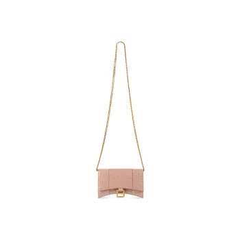 Balenciaga Cow Leather Hourglass Bag Wallet Women's Pink