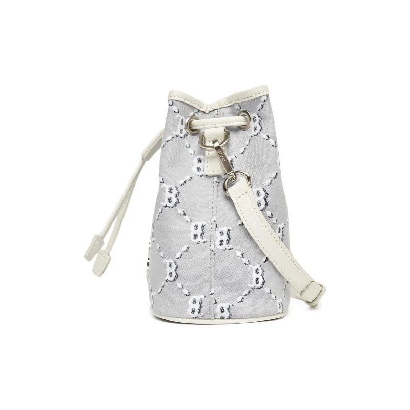 MLB Monogram Collection Polyester Bucket Bag, Shoulder Bag, Crossbody Bag Mini Unisex Light Gray-2