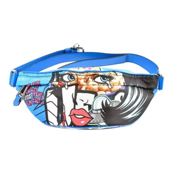 MOSCHINO Polyester Sling Bag Fanny Pack Unisex Blue
