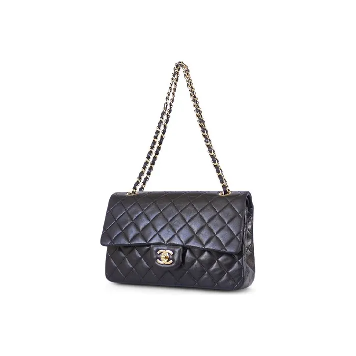 CHANEL Lambskin Flap Bag, Crossbody Bag, Shoulder Bag Extra Large Unisex Black-3