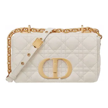 DIOR Caro Soft Calfskin Crossbody Bag Shoulder Bag Women's White