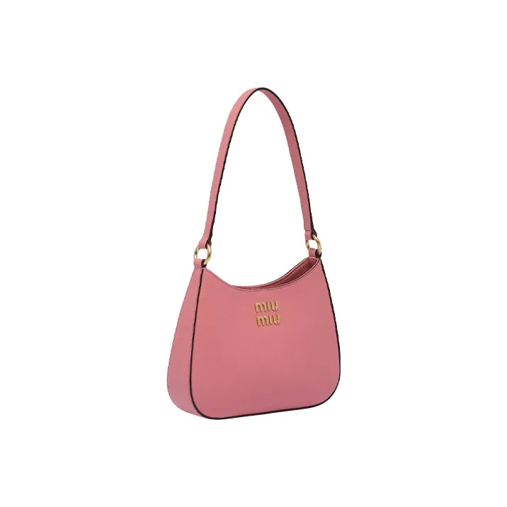 MIU MIU Madras Grained Leather Handbag Shoulder Bag Crossbody Bag Unisex Pink & Purple-1