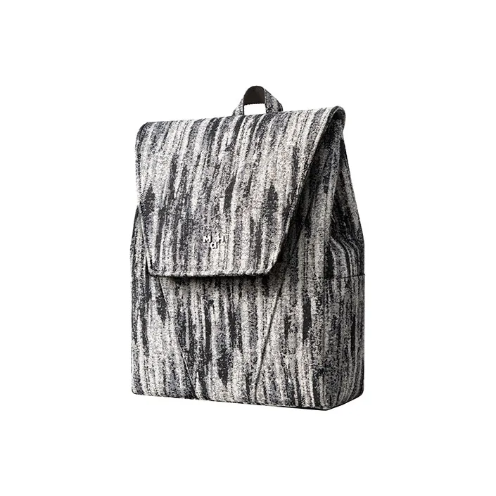MAH Polyester Cotton Blend Laptop Bag Backpack Regular Unisex Black White-1