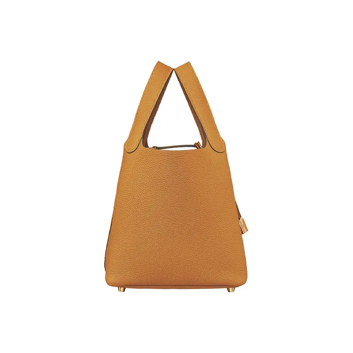HERMES Picotin Lock Little Bull Leather Bucket Bag Basket Bag Handbag 18 Women's 2S Sesame-1