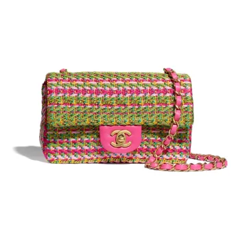 CHANEL Logo Shoulder Bag Mini Women's Multicolor