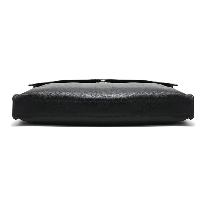 LONGCHAMP Le Foulonné Cow Leather Briefcase, One Shoulder Handbag Men's Black-4