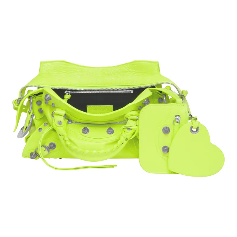 Balenciaga Fine Grained Sheepskin Shoulder Bag, Crossbody Bag Extra Small Women's Fluorescent Yellow-3
