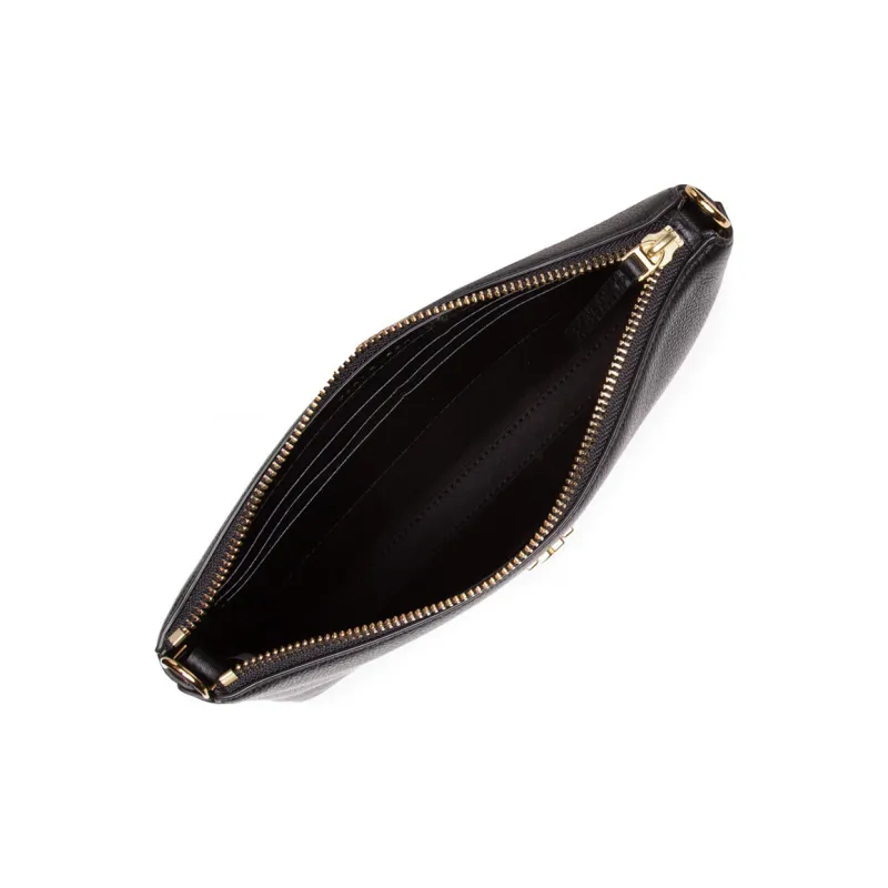 TORY BURCH Mercer Pebbled Zip Crossbody Black-1
