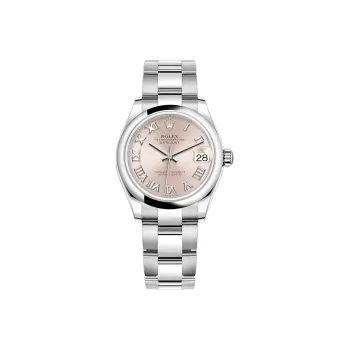 ROLEX Log Series Automatic Mechanical Movement Unisex Watch 31mm Pink Watch Dial Oystersteel Case Oystersteel Strap