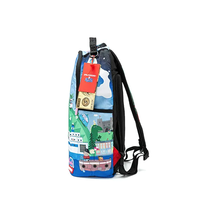 SPRAYGROUND PEPPA PIG Piglet Collaboration Polyester Backpack Regular Unisex Sky Blue-2