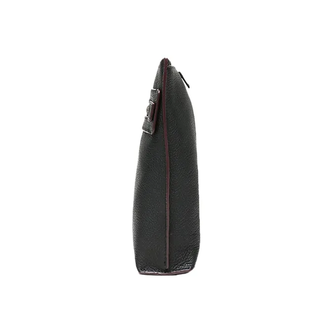 COACH Academy Pebbled Leather Clutch Large Size Men's Black-2