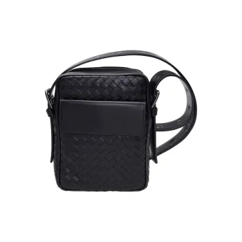 Bottega Veneta Cow Leather Crossbody Bag Regular Unisex Black