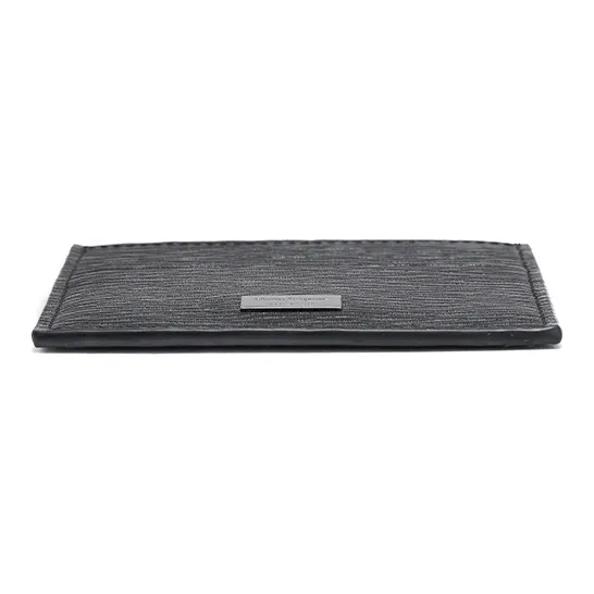 FERRAGAMO Cow Leather Card Holder Men's Black-3
