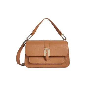 Furla Sofia Grainy Leather Shoulder Bag Portable Crossbody Bag Shoulder Bag Small Size Women's Honey Brown
