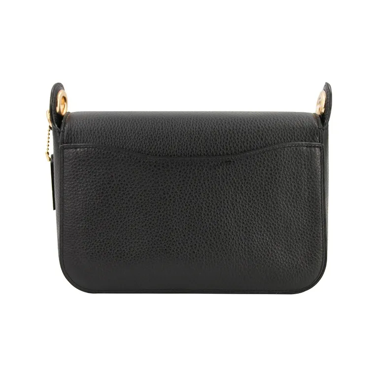 COACH Jes Leather Shoulder Bag Large Size Women's Black-1