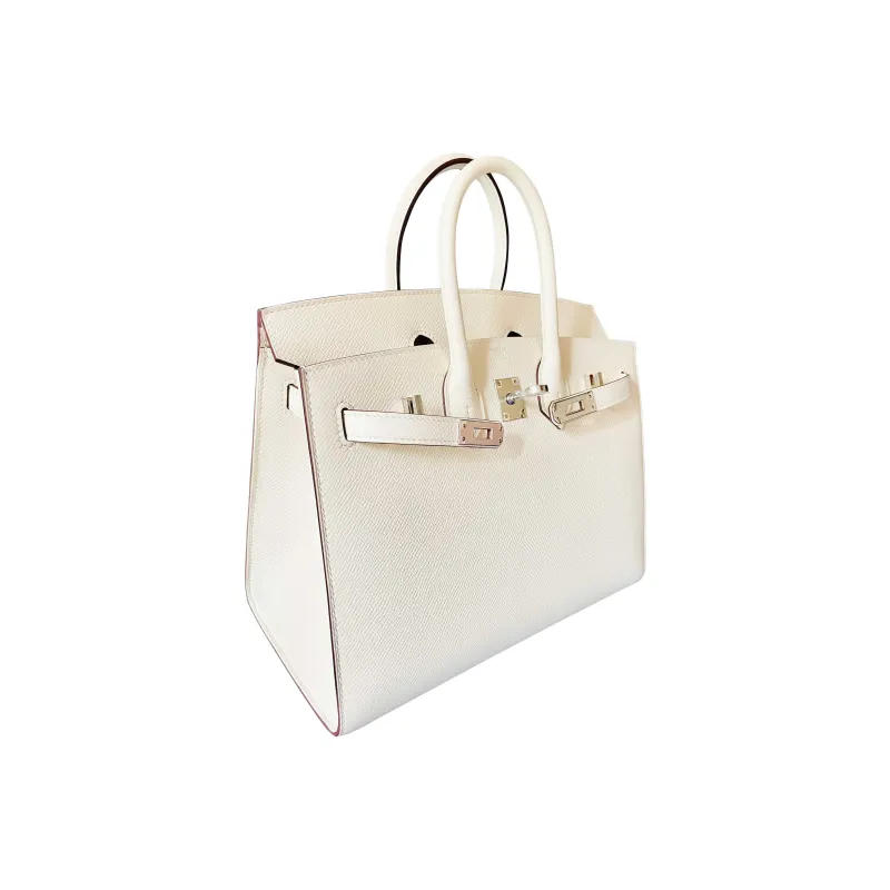 HERMES Birkin Cow Leather Birkin Bag Handbags 30 Women's Cream White-2