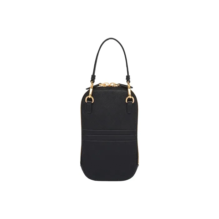 PRADA Saffiano Leather Handbag Mini Women's Black-2