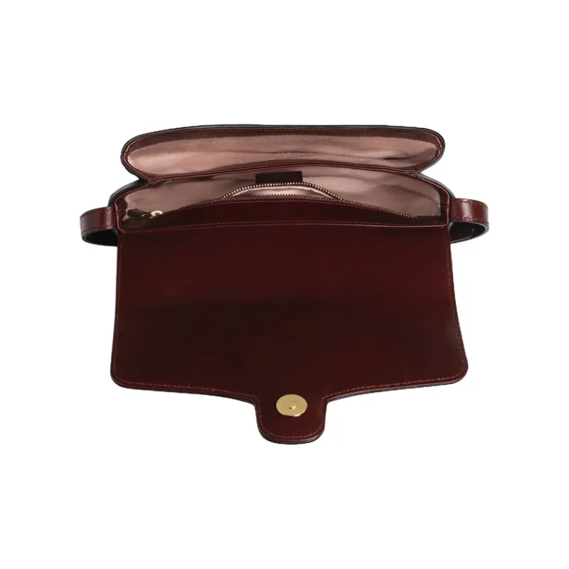 GUCCI Arli Leather Shoulder Bag, Crossbody Bag Trumpets Women's Burgundy-3