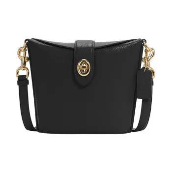COACH Addie Grained Leather Box Bag French Fries Bag Shoulder Bag Crossbody Bag Women's Black