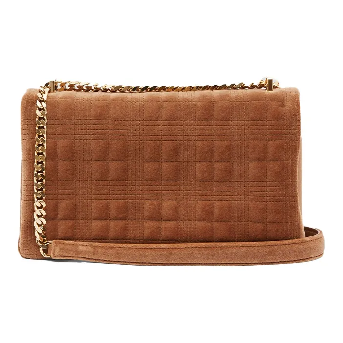 Burberry Lola Lola Bag Velour Shoulder Bag Crossbody Bag Medium Size Women's Tawny-4