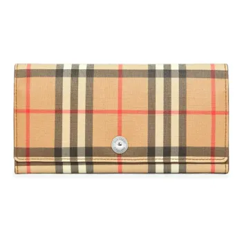 Burberry Leather Clutches Wallets Unisex Khaki