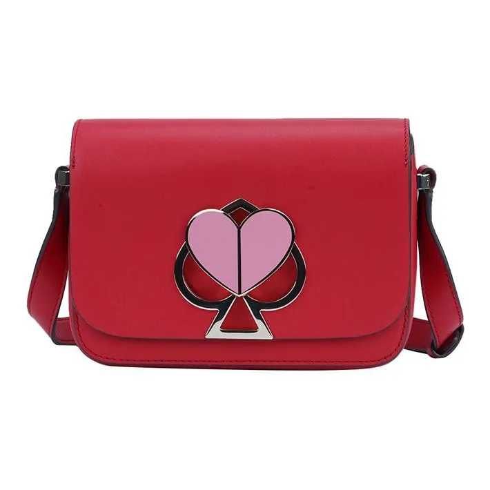 Kate Spade Nicola Leather Crossbody Bag Shoulder Bag Small Size Women's Red-0