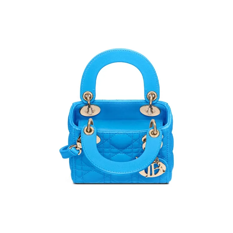 DIOR Lady Dior Sheepskin Dior Bag Shoulder Bag Crossbody Bag Handbag Micro Women's Blue-2