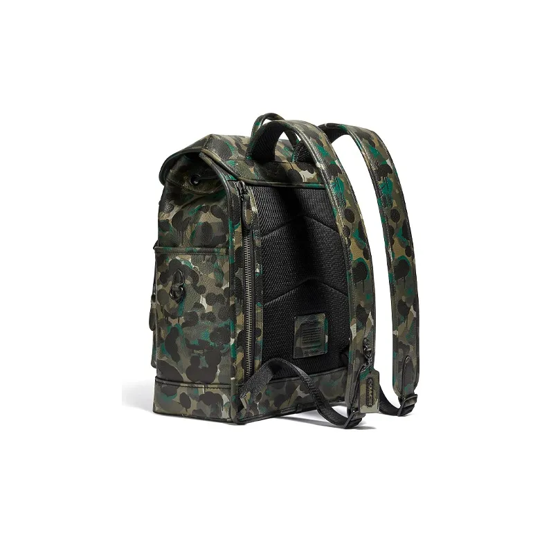 COACH Pebbled Leather Backpack Large Size Men's Camouflage-1