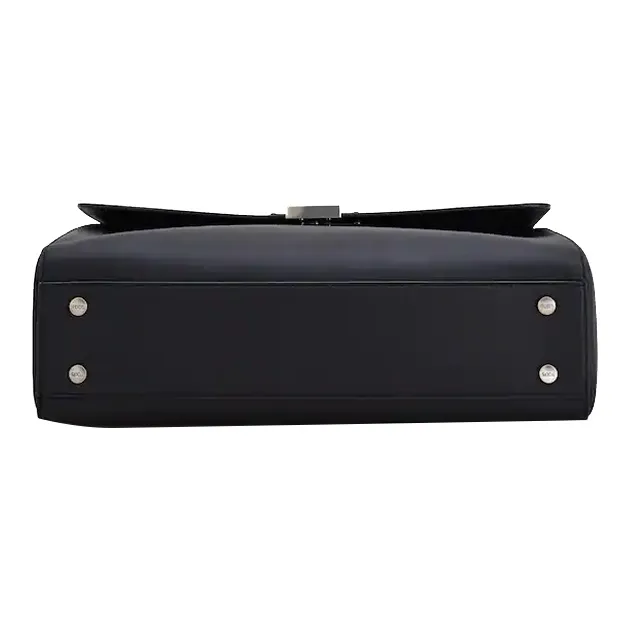 TOD'S Timeless Leather Briefcase Shoulder Bag Crossbody Bag Handbag Small Size Men's Black-3