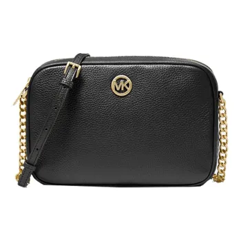 MICHAEL KORS Fulton Leather Shoulder Bag, Crossbody Bag Large Size Women's Black