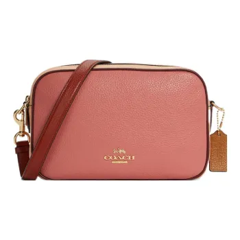 COACH Jes Pebbled Leather Camera Bag Shoulder Bag Crossbody Bag Medium Size Women's Gradient Blush Pink