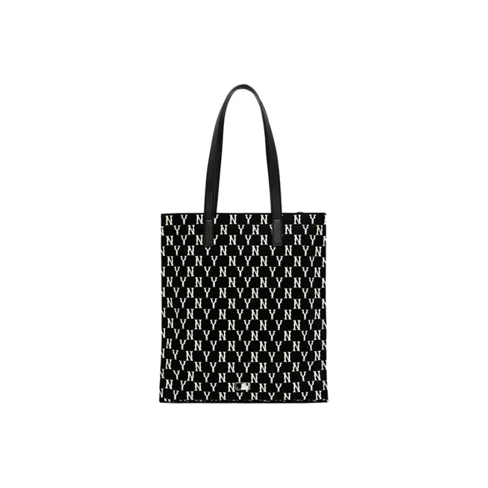MLB Monogram Collection Artificial Leather Combo Bag, Tote Bag, Shopping Bag, Shoulder Bag, Handbag Unisex Black-2