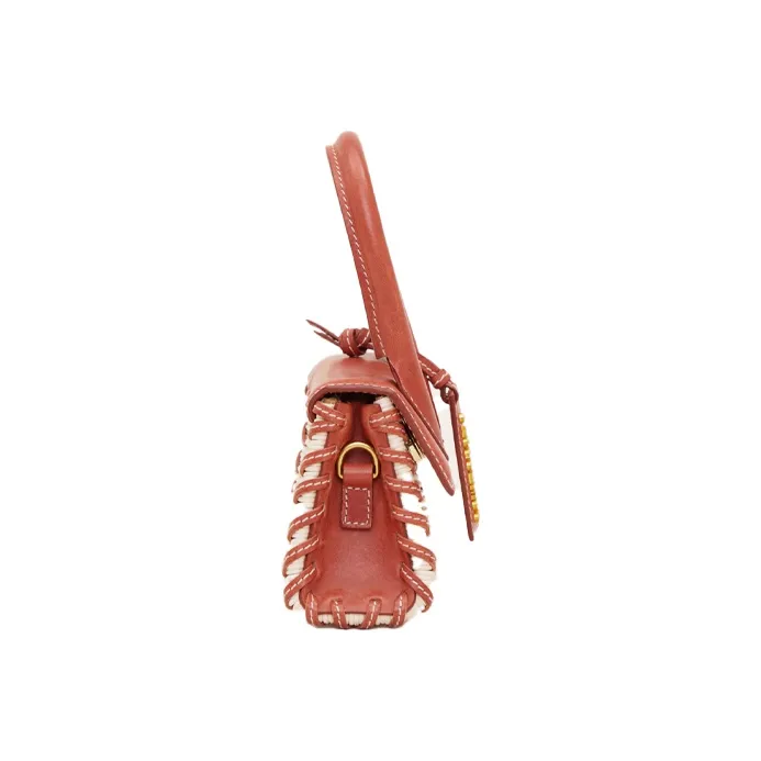Jacquemus Leather Wicker Shoulder Bag Crossbody Bag Handbag Mini Women's Deep Red-1