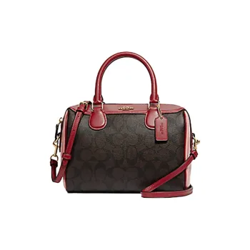 COACH Bennett Shoulder Bag Crossbody Bag Handbag Women's Brown & Red