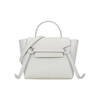 CELINE Belt Grained Calfskin Catfish Bag One Shoulder Handbag Crossbody Bag Women's Candy Color/White
