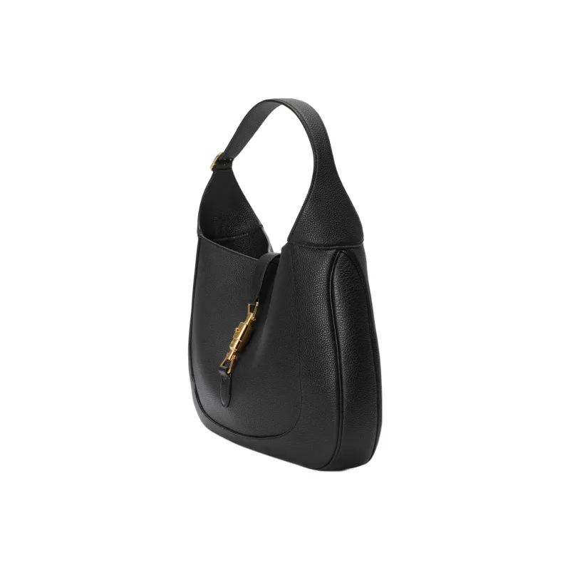 GUCCI Jackie 1961 Leather Crescent Shoulder Bag Shoulder Bag Medium Size Women's Black-1