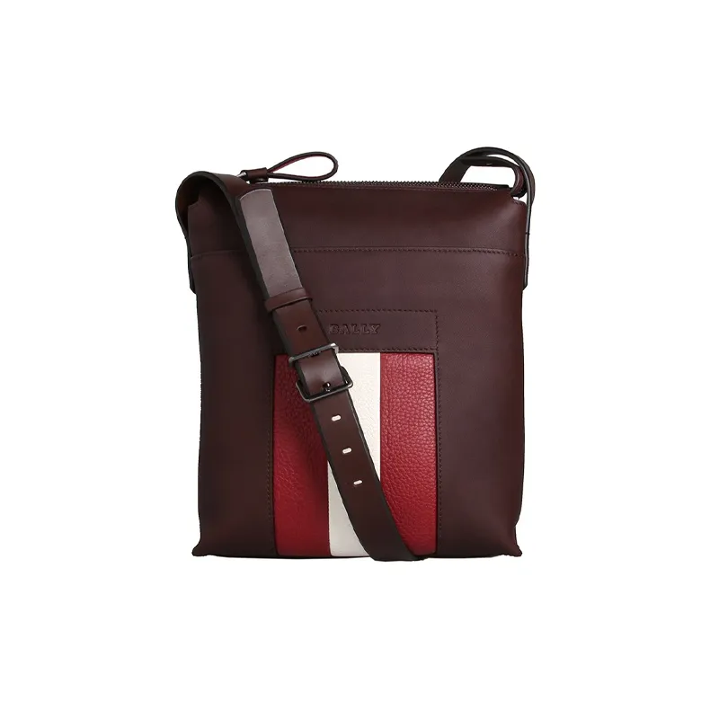 BALLY Cow Leather Messenger Bag Crossbody Bags Shoulder Bags Men's Brown-0